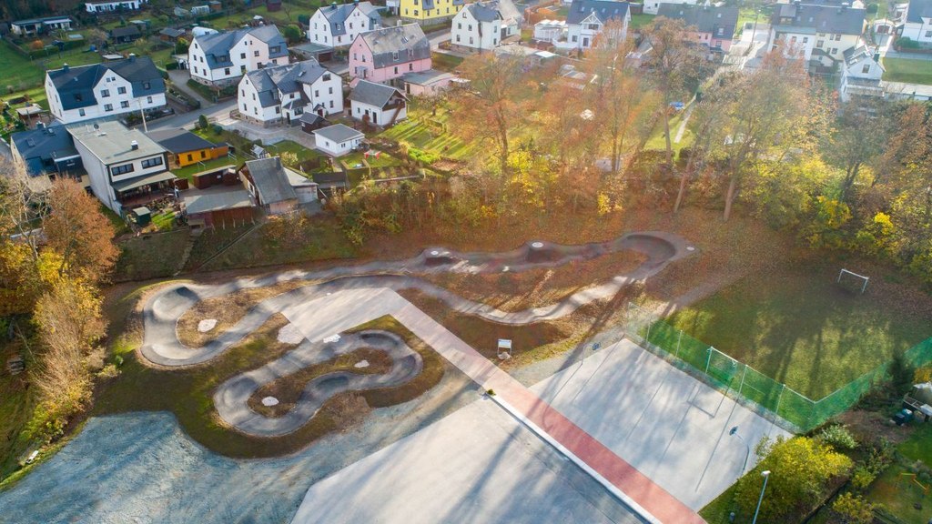 Drohnenaufnahme des Pumptrack von der RadQuartier GmbH